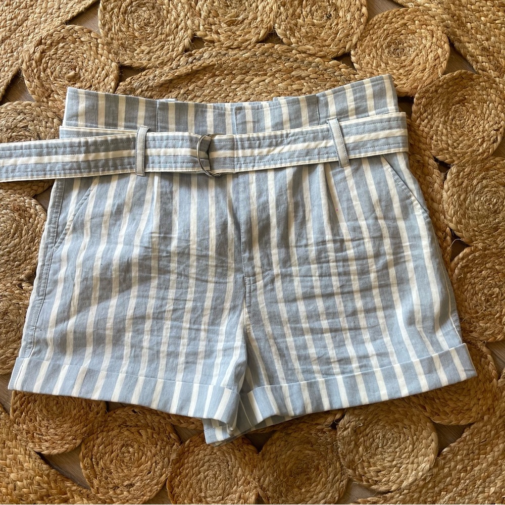 Women's Frame Denim High Waist Striped Linen Shorts